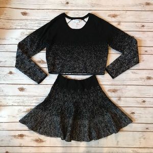 Two Piece BCBG Crop Shirt and Skirt Set